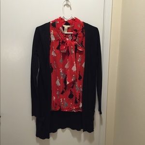 Zara black long cardigan in size S